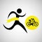 Winner silhouette sport cyclist icon