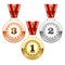 Winner silver, bronze and gold medals