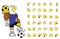 Winner soccer futbol young eagle cartoon expressions set collection