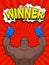 Winner in style of pop art. African American boxer wearing blue