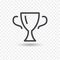 Winner trophy cup icon. Linear illustration. Sport competition silhouette symbol. Vector illustration