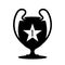 Winner trophy cup icon. Sport competition silhouette symbol.