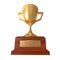 Winner trophy gold low poly cup.