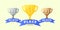 Winner trophy icon. Gold, silver and copper trophy cups are a symbol of victory in a sporting event. Wind illustration