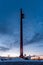 Winners Square in Victory Park on Poklonnaya Hill in winter sunset. Monument, Obelisk of Victory.