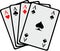 Winning hand Four aces playing cards