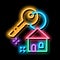 Winning House neon glow icon illustration