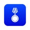 Winning medal icon digital blue