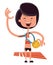 Winning the olimpic gold illustration cartoon character