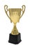 Winning prize trophy, championship winner, sports contest reward, win award concept with realistic shiny gold cup isolated on