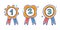 Winning ribbon symbol sign icons 1st 2nd 3rd Icons Symbols Set.