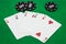 Winnings combinations of card-table game of Poker, Full House.