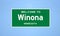 Winona, Minnesota city limit sign. Town sign from the USA.