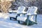 Winter Adirondack Chairs