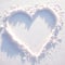 Winter affection Heart shape delicately drawn in pristine white snow