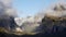 winter afternoon view of yosemite as storm clouds clear from the peaks