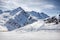 Winter Alps landscape from ski resort Val Thorens