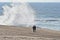 Winter Atlantic surf on the beach.