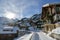 Winter atmosphere in beautiful village of Murren in Swiss Alps