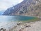 Winter atmosphere of the Flyhorn beach on the lake Walen or Lake Walenstadt Walensee or Strandbad Flyhorn, Weesen - Switzerland