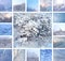 Winter background, collage