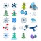 Winter background with figure skates and snowflakes. Can be use as banner or poster.Vector illustration.