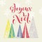 Winter background for French Christmas Joyeux Noel greeting card