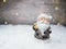 Winter background with santa decor and snow