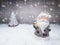 Winter background with santa decor and snow