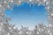 Winter background with silver snowflakes