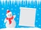 Winter background Snowman and scroll