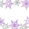 Winter banner colorful pastel purple gray snowflakes place for t