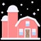 Winter Barn icon, Winter city related vector