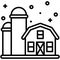 Winter Barn icon, Winter city related vector