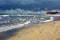 Winter beach in WÅ‚adysÅ‚awowo, Poland