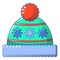 Winter beanie icon, cartoon style