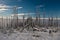 In winter Beskids mountains above misty