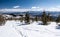 Winter Beskids mountains panorama