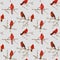 Winter Birds Retro Background