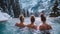 Winter Bliss: Friends in Mountain Hot Tub