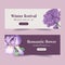 Winter bloom banner design with peony, cattleya flower watercolor illustration