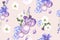 Winter bloom pattern design with anemone watercolor illustration