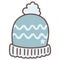 Winter Blue beanie, Clothes, Vector Illustration