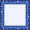 Winter blue frame with stylized snowflakes