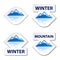 Winter blue mountain stickers