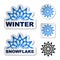 Winter blue snowflake stickers