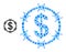 Winter Blue Water Composition Barbed Wire Dollar Icon