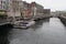 WINTER BOAT CRUISE IN COPENHAGEN CANAL DENMARK