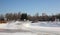 Winter boats parking - boats on trailers, wind direction indicator