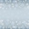 Winter border with white and blue snowflakes on blue blurred soft background. Christmas and New Year holiday wallpaper